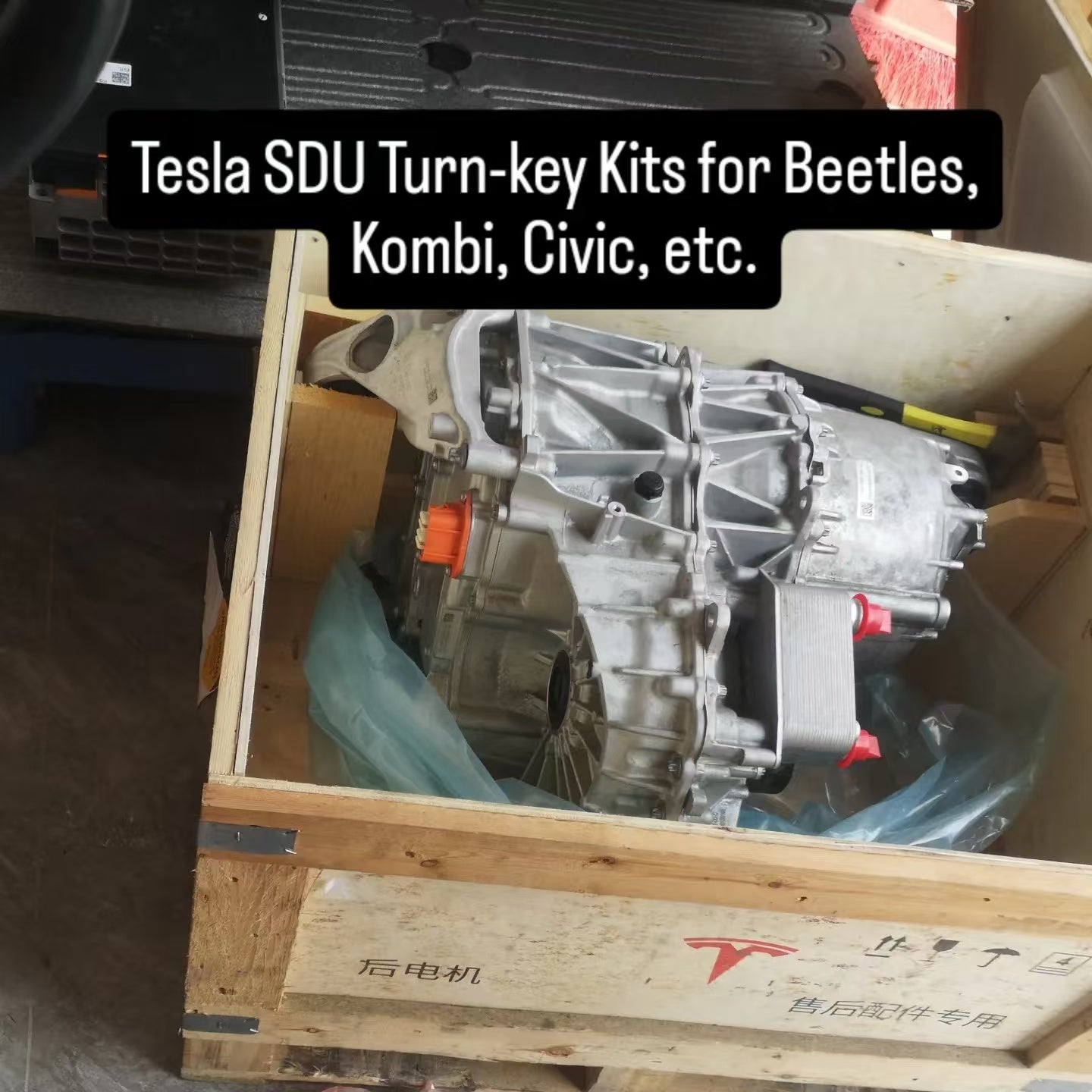 Tesla Small Drive Unit Starter Kits Turn-key Kits with Battery Pack and Mounting for VW Beetle, Kombi, Land Rover and Land Cruiser Tax Free with Shipping