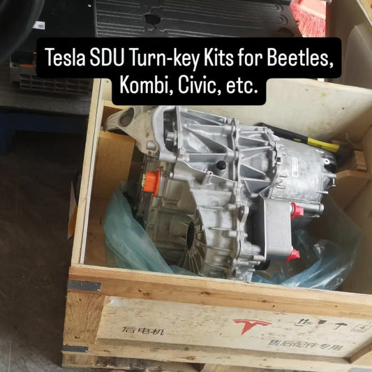 Tesla Small Drive Unit Starter Kits Turn-key Kits with Battery Pack and Mounting for VW Beetle, Kombi, Land Rover and Land Cruiser Tax Free with Shipping